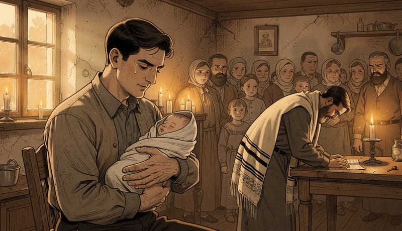 I held my son as de Moy-el spoke de ancient vords