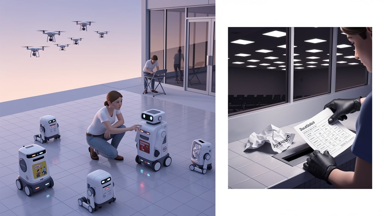 Three hours — the drones got bored and flew away